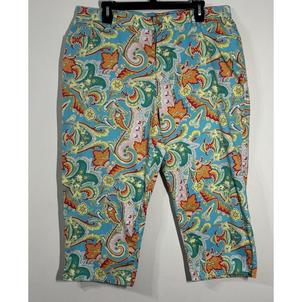 Lauren Ralph Lauren Turquoise Multi Paisley Capris